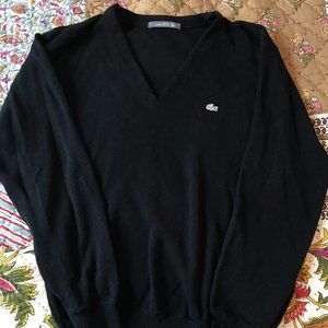 Lacoste V Neck Black Sweater